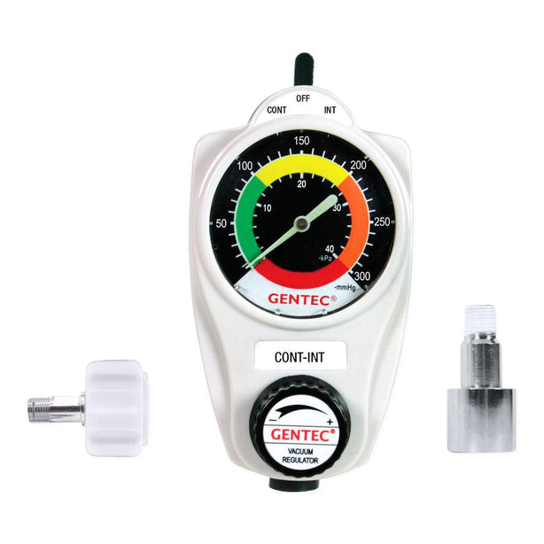 Genstar Technologies Co Gentec 881VR Series Continuous / Intermittent Suction Regulator, DISS Hand-Tight Back Fitting, Trap Bottom Fitting, 0 mmHg to 300 mmHg - GT881VR300DHB