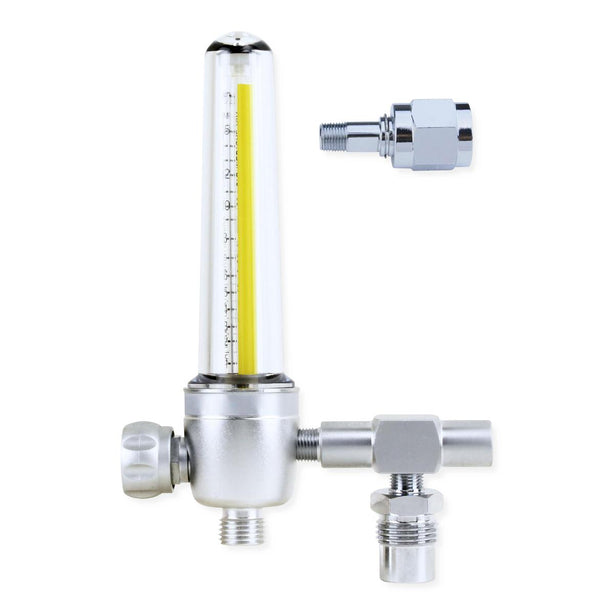 Aluminum Air Flowmeter, 15 Lpm, with Power Take Off, Diss Nut and Nipple Adapter - FM187A-15L-DSP - 1 Each