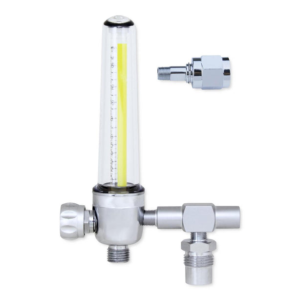 Genstar Technologies CO Air Flowmeter, Brass, 15 Lpm, with Power Takeoff, Diss Back, Nut Nipple Adapter - FM187B-15L-DSP - 1 Each