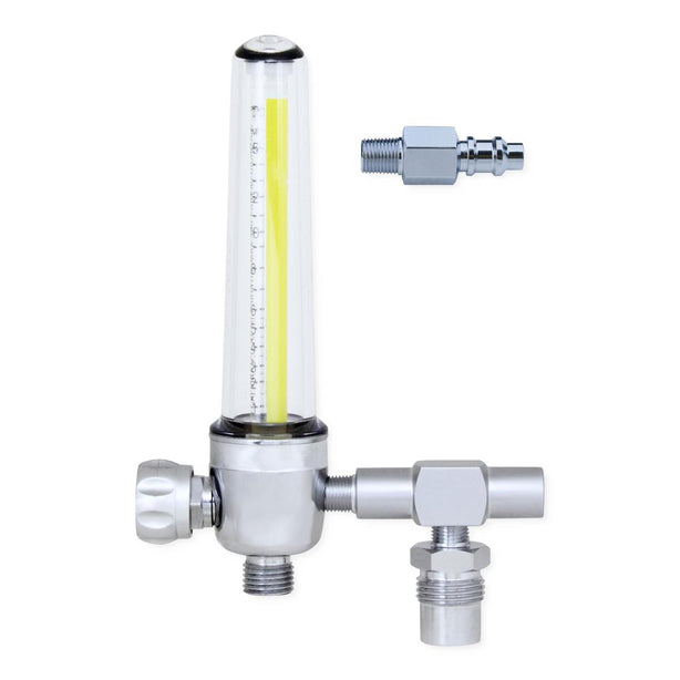 Genstar Technologies CO Air Flowmeter, Brass, 15 Lpm, with Power Takeoff, Puritan Bennett Adapter - FM187B-15L-PBP - 1 Each