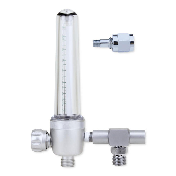 Genstar Technologies CO Oxygen Flowmeter, Aluminum, 15 L with Power Takeoff, Nut and Nipple Adapter - FM197A-15L-DSP - 1 Each
