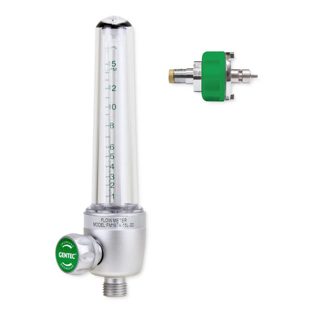 Genstar Technologies CO Oxygen Flowmeter, Aluminum, 15 Lpm, Ohio Ohmeda Adapter - FM197A-15L-OH - 1 Each