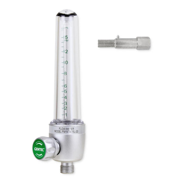 Genstar Technologies CO Oxygen Flowmeter, Aluminum, 15 Lpm, Oxequip Twist - FMD197B-15L-OQ - 1 Each