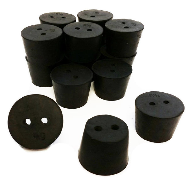 Gsc International Inc 2-Hole Rubber Stoppers RS-6.5-2 - 1.0 Pound