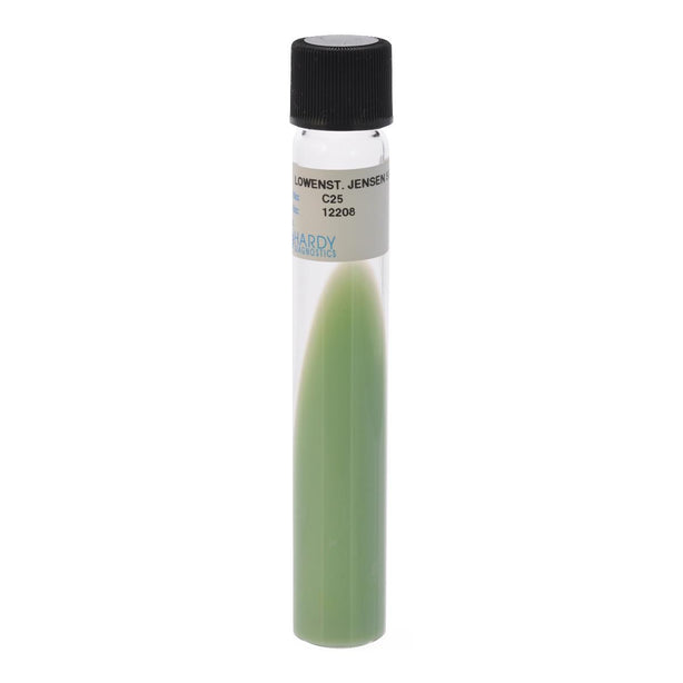 Hardy Diagnostics C25 LJ (Lowenstein Jensen) Selective Slant, for Mycobacteria, 10 mL, 20 x 125 mm Tube - MDL-HADC25 - 20 Each