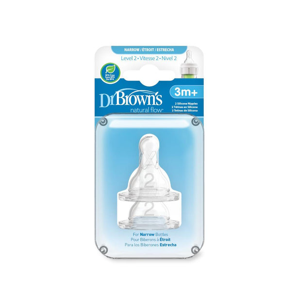 Handi-Craft Dr. Brown's Baby and 322-P3 Level 2 Bottle Nipple, Narrow, 3M+, Medium Flow - MDL-HAN322 - 24 Each