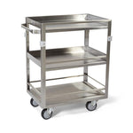 Health Care Logistics Stainless Steel Utility Cart with Guard Rail 11875 - 1.0 Each