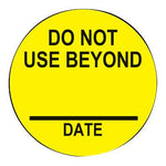 Care Logistics 18333 DO NOT USE BEYOND Labels with Blank Date, Yellow with Black Text - MDL-HCL18333 - 1000 Each