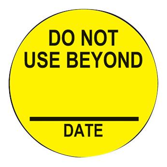 Care Logistics 18333 DO NOT USE BEYOND Labels with Blank Date, Yellow with Black Text - MDL-HCL18333 - 1000 Each