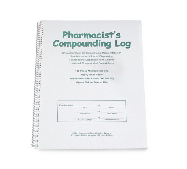 Health Care Logistics Pharmacist's Compounding Log 6400 - 1.0 Each