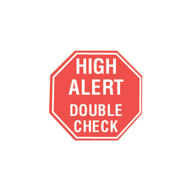 HEALTH CARE LOGISTICS High Alert Double Check Labels 8353 1000 Each - MDL-HCL8353