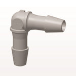Elbow Connector, Barbed, Natural, 100/Bag - Fits 3/32 inch ID Tubing (0.094 inch, 2.38 mm) - HE3