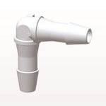 Elbow Connector, Barbed, White, 100/Bag - Fits 1/4 inch ID Tubing (0.25 inch, 6.35 mm) - HE830