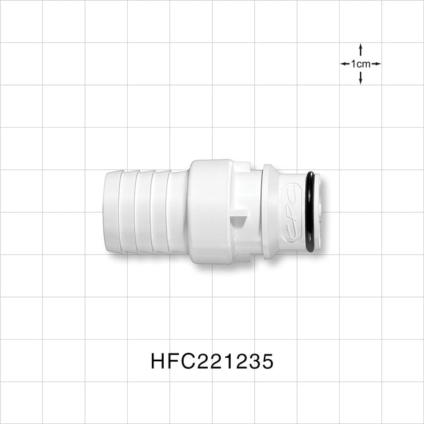 HFC35 Connector, Insert, Non-Valved, Barbed - Fits 3/4 inch ID Tubing (0.75 inch, 19.05 mm) - HFC221235