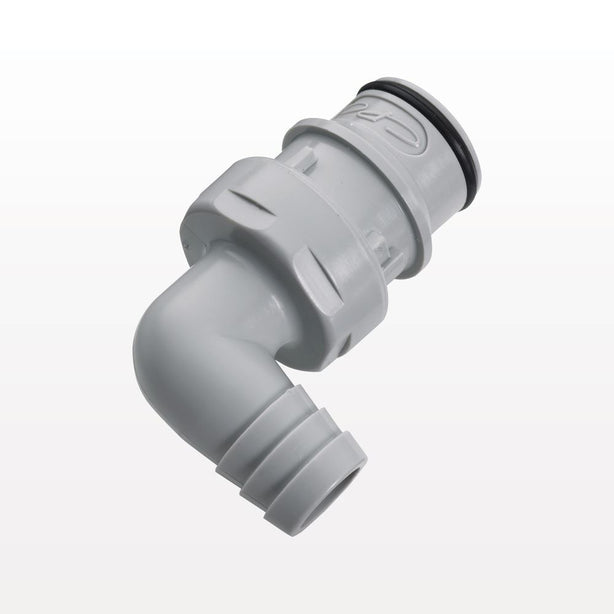HFC12 Connector, Elbow Insert, Non-Valved, Barbed - Fits 1/2 inch ID Tubing (0.5 inch, 12.7 mm) - HFC23812
