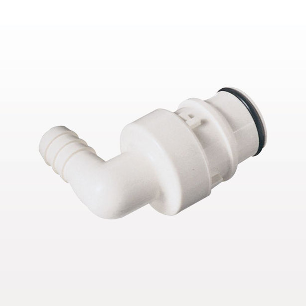 HFC35 Connector, Elbow Insert, Non-Valved, Barbed - Fits 1/2 inch ID Tubing (0.5 inch, 12.7 mm) - HFC23835