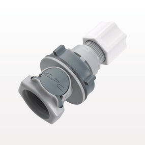 HFC12 Connector, Panel Mount Body, Valved, JACO - Fits 3/8 inch ID Tubing (0.375 inch, 9.53mm) - HFCD12612