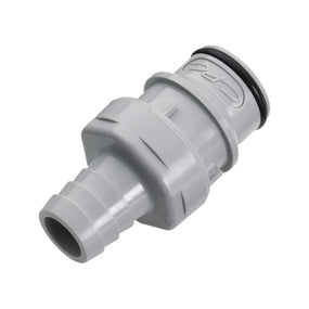 HFC35 Connector, Body, Valved, Barbed - Fits 1/2 inch ID Tubing (0.5 inch, 12.7 mm) - HFCD22812