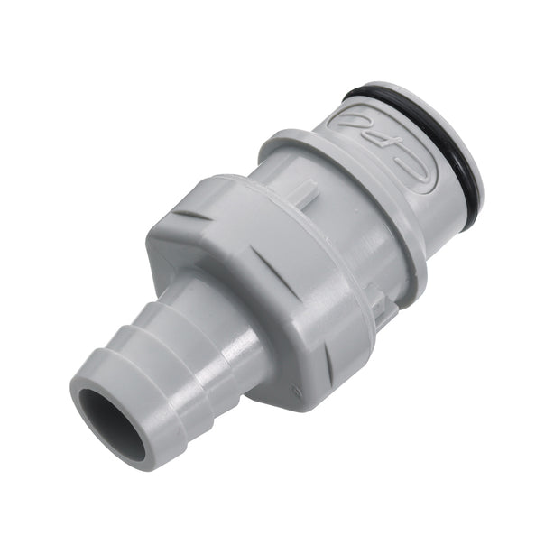 HFC35 Connector, Body, Valved, Barbed - Fits 1/2 inch ID Tubing (0.5 inch, 12.7 mm) - HFCD22812