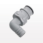 HFC12 Connector, Elbow Insert, Valved, Barbed - Fits 1/2 inch ID Tubing (0.5 inch, 12.7 mm) - HFCD23812