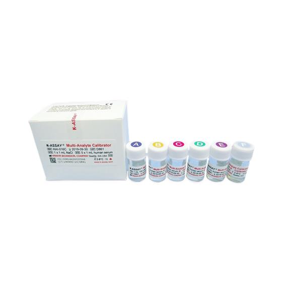 Kamiya Biomedical K-Assay Multi-Analyte Calibrator, 1 x 1mL Calibrator A, 5 x 1mL Calibrators B-F - KAI-016C - 1 Each