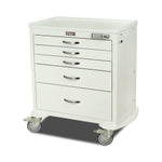 Harloff Co M-Series Standard Width Cart, Short, Electronic Lock and 5 Drawers - HLFMDS3024E05
