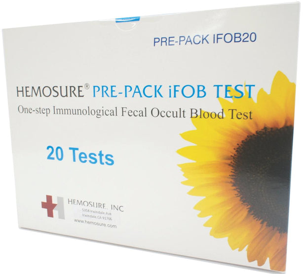 Hemosure iFOB Prepacked iFOB Test 20 Cassettes and 20 Mailers Box Kit with One Buffer Tube in Each Mailer, iFOB20 Fecal Occult Blood PRE-PACK - IFOB20 - 20 Each