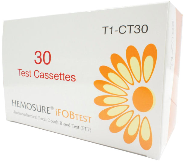 Hemosure iFOB Test, Cassettes, Testing T1-CT30 - MDL-HMET1CT30 - 30 Each
