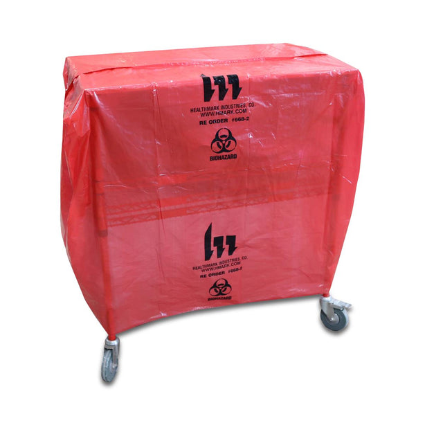 Healthmark Industries 668-2-RED Disposable Cart Cover, Biohazard Red, 24" L x 48" W x 34" H - MDL-HMK6682RED - 50 Each