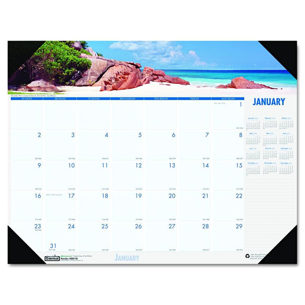HOUSE OF DOOLITTLE Earthscapes Monthly Desk Pad Calendars 178 1 Each - MDL-HOD178