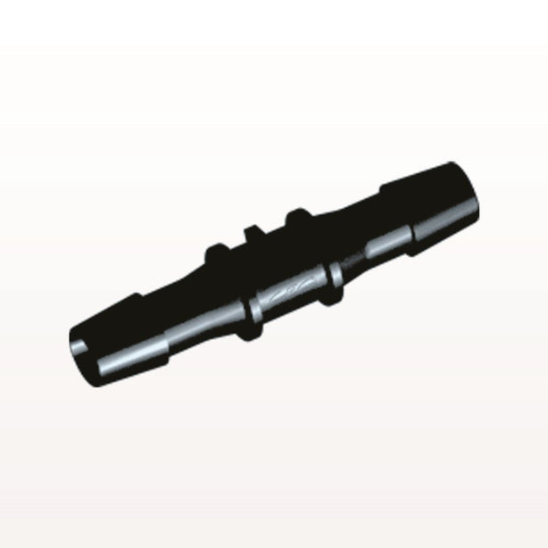 Straight Connector, Barbed, Black, 100/bag - Fits 3/8 inch ID Tubing (0.375 inch, 9.53 mm) - HS1231