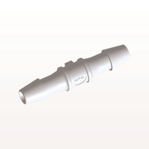 Straight Connector, Barbed, White, 100/Bag - Fits 3/32 inch ID Tubing (0.094 inch, 2.38 mm) - HS330