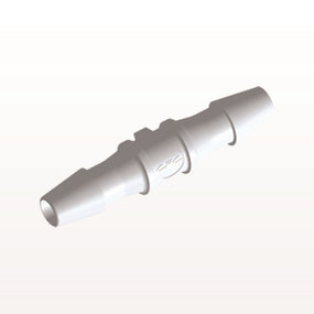 Straight Connector, Barbed, White, 100/Bag - Fits 1/8 inch ID Tubing (0.125 inch, 3.18 mm) - HS430