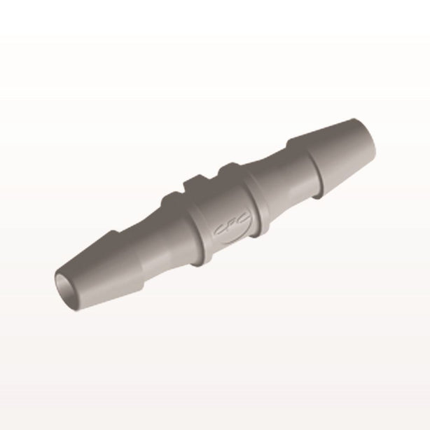 Straight Connector, Barbed, Natural, 100/Bag - Fits 1/8 inch ID Tubing (0.125 inch, 3.18 mm) - HS4