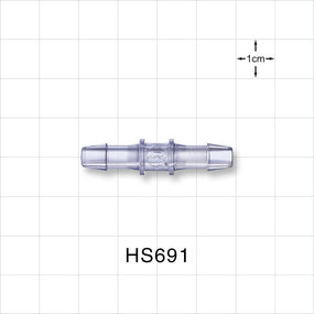 Straight Connector, Barbed, Natural, 100/Bag - Fits 3/16 inch ID Tubing (0.188 inch, 4.7 mm) - HS691