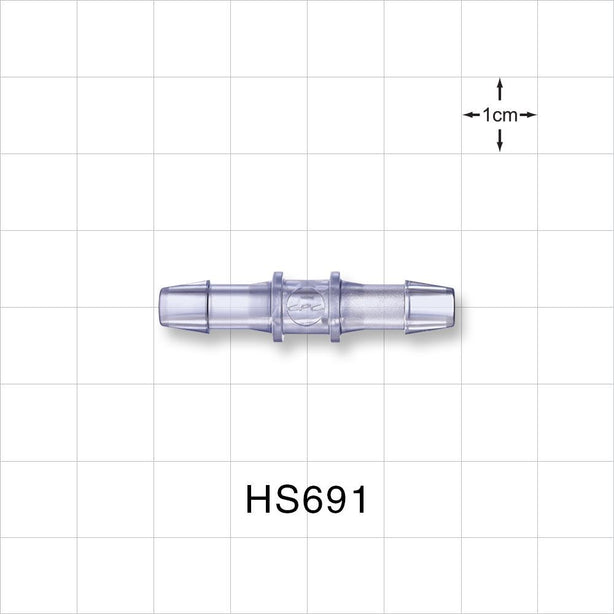 Straight Connector, Barbed, Natural, 100/Bag - Fits 3/16 inch ID Tubing (0.188 inch, 4.7 mm) - HS691