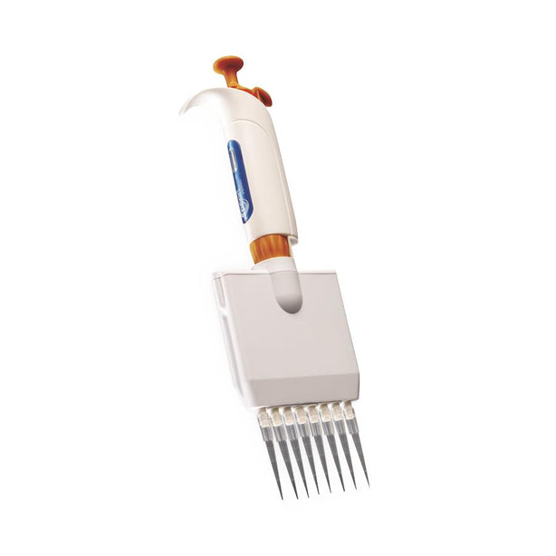 Heathrow Scientific Pearl Adjustable-Volume Pipette, 8-Channel, 5-50 µl, White / Orange - HS120215 - 1 Each