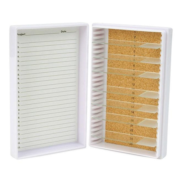 Heathrow Scientific LLC Premium 25-Place ABS Microscope Slide Boxes HS15989E - 72.0 Each - MDL-HSFHS15989ECS