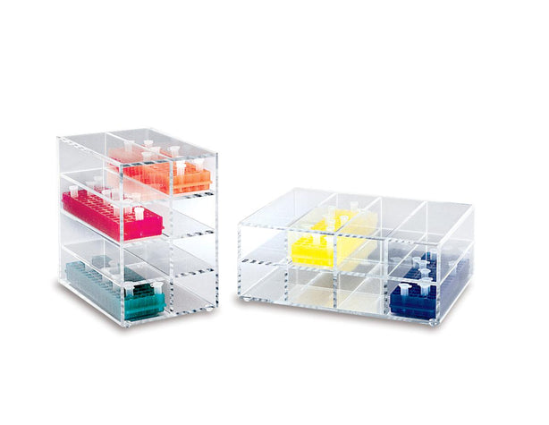 Heathrow Scientific Acrylic Vertical Storage Rack for 80-Well Tube Racks, Clear - HS23263A - 1 Each