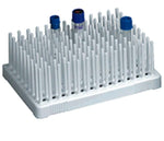 Heathrow Scientific Fiberglass Reinforced Peg Tube Rack, 96-Place, 10-13 mm, White - HS24312A - 2 Each