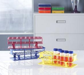 Heathrow Scientific Durable Non-Wire HS27512B OneRack Tube Rack, Full-Size, POM, 16 mm, 72-Place, Blue - MDL-HSFHS27512B - 8 Each