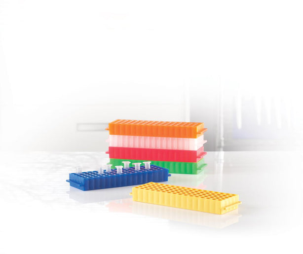 Heathrow Scientific HS29025B 80-Well Microtube Rack, Blue - MDL-HSFHS29025B - 5 Each