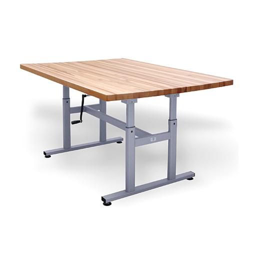 HAUSMANN IND Adjustable Butcher Block Work Table with Crank 4325 1 Each - MDL-HSM4325