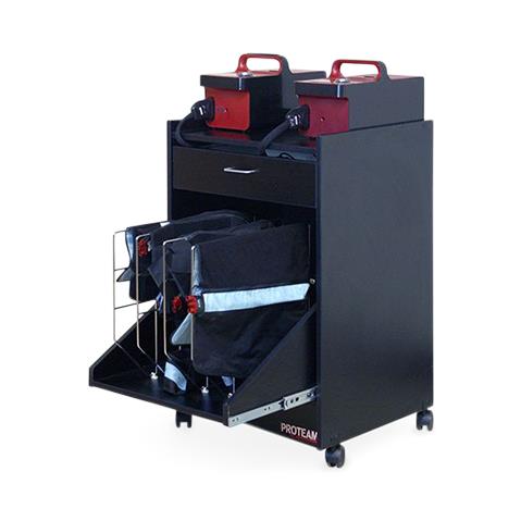 Hausmann Ind Cold Compression Mega Cart with 1 Drawer and 4 Drying Racks, Black, 24.5" W x 22.75" D x 38.5" H - A9023-909 - 1 Each