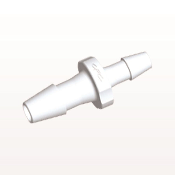 Straight Connector, Reducer, Barbed, White, 100/Bag - Fits 1/8 inch x 3/32 inch ID Tubing (0.125 inch x 0.094 inch, 3.2 mm x 2.38 mm) - HSR4330