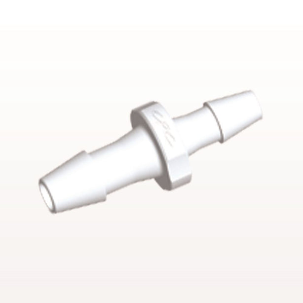Straight Connector, Reducer, Barbed, White, 100/Bag - Fits 5/32 inch x 1/8 inch ID Tubing (0.156 inch x 0.125 inch, 3.97 mm x 3.18 mm) - HSR5430