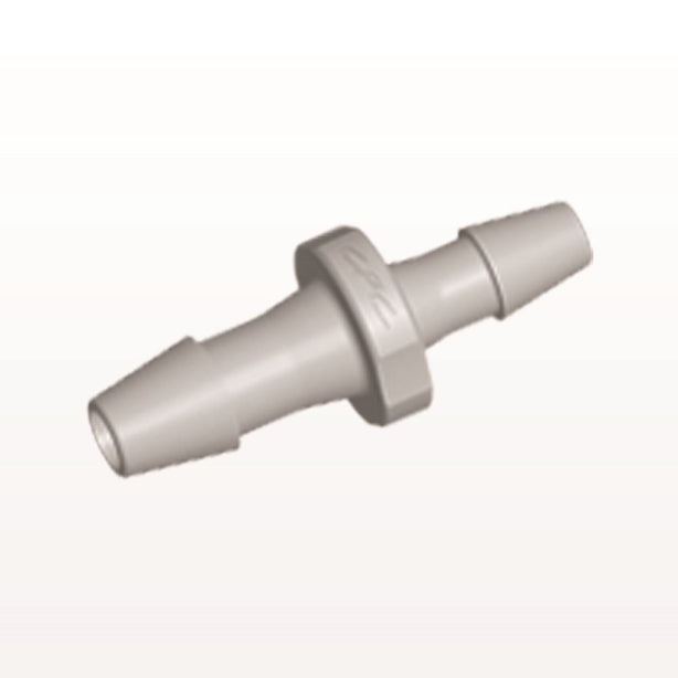 Straight Connector, Reducer, Barbed, Natural, 100/Bag - Fits 5/32 inch x 1/8 inch ID Tubing (0.156 inch x 0.125 inch, 3.97 mm x 3.18 mm) - HSR54