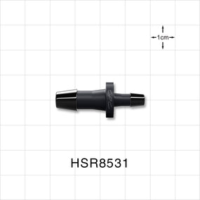 Straight Connector, Reducer, Barbed, Black, 100/Bag - Fits 1/4 inch ID Tubing x 5/32 inch ID Tubing (0.25 inch x 0.156 inch, 6.35 mm x 3.97 mm) - HSR8531