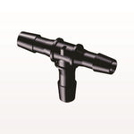T Connector, Barbed, Black, 100/Bag - Fits 3/8 inch ID Tubing (0.375 inch, 9.53 mm) - HT1231