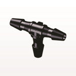 T Connector, Barbed, Black, 100/Bag - Fits 1/16 inch ID Tubing (0.063 inch, 1.59 mm) - HT231